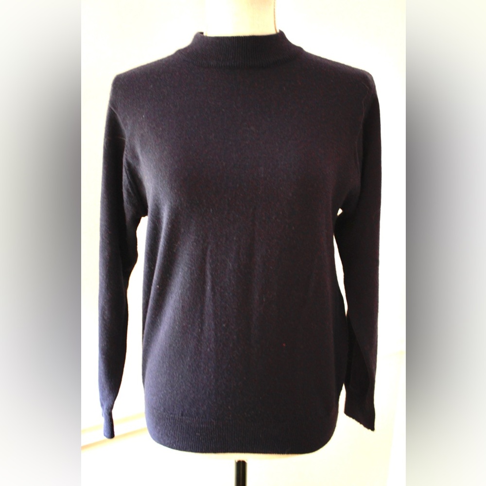 VTG Bleyle 100% Pure Merino Wool Navy Crew Neck VTG Long Sleeve Sweater Top S